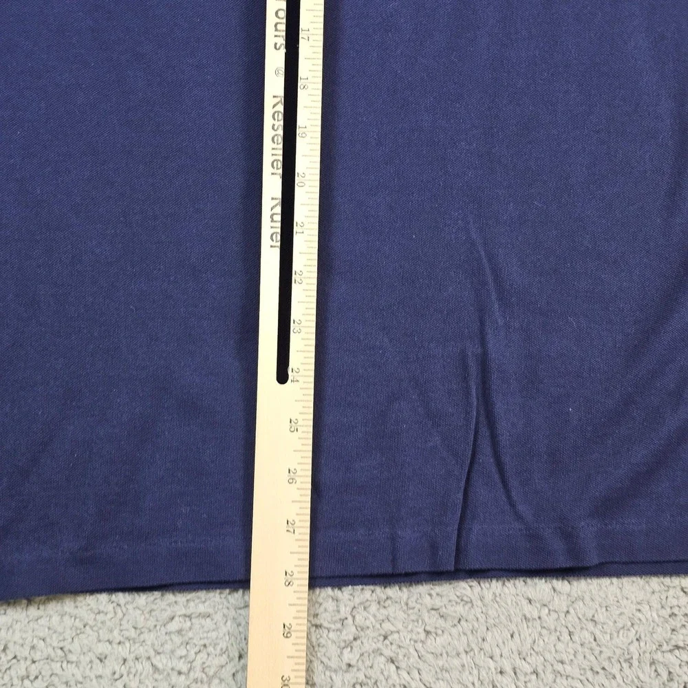 Polo Ralph Lauren Big Pony Polo Shirt Mens XL Blue Long Sleeve Pique Cotton Knit